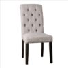 Side Chair with Button Tufted Backrest, Set of 2, Gray