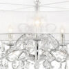 32 Inch Ceiling Lamp with Hanging Crystals, Round Canopy, Silver