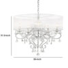 32 Inch Ceiling Lamp with Hanging Crystals, Round Canopy, Silver
