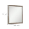 Wall Mirror with Wooden Frame and Grain Details, Natural Brown