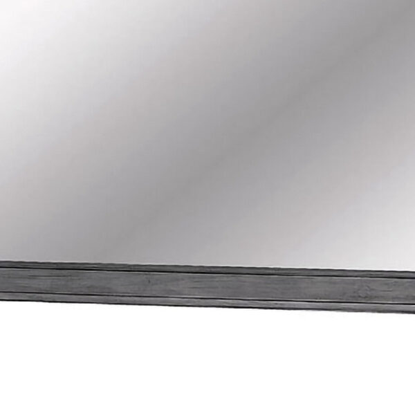 Mirror with Wooden Frame with Molded Trim, Gray
