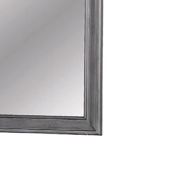Mirror with Wooden Frame with Molded Trim, Gray
