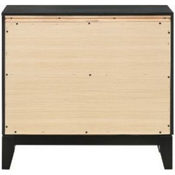 Nightstand with 2 Drawers and Shimmery Details, Black