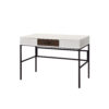 Writing Desk with 2 Hinged Top Storage Compartments, White and Black