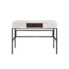 Writing Desk with 2 Hinged Top Storage Compartments, White and Black