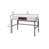 Writing Desk with 2 Hinged Top Storage Compartments, White and Black
