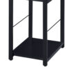Writing Desk with 2 Tier Side Shelves and Tubular Metal Legs, Black