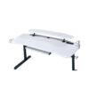 Gaming Table with USB Plugin and Headset Rack, White