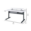 Gaming Table with USB Plugin and Headset Rack, White