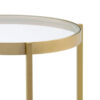 1502202669916d5a803e8.jpeg End Table with Round Glass Top and Metal Frame, Gold