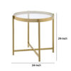 1502202669916d5d35fee.jpeg End Table with Round Glass Top and Metal Frame, Gold