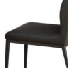 Chair with Faux Leather and Sleek Metal Legs, Gray