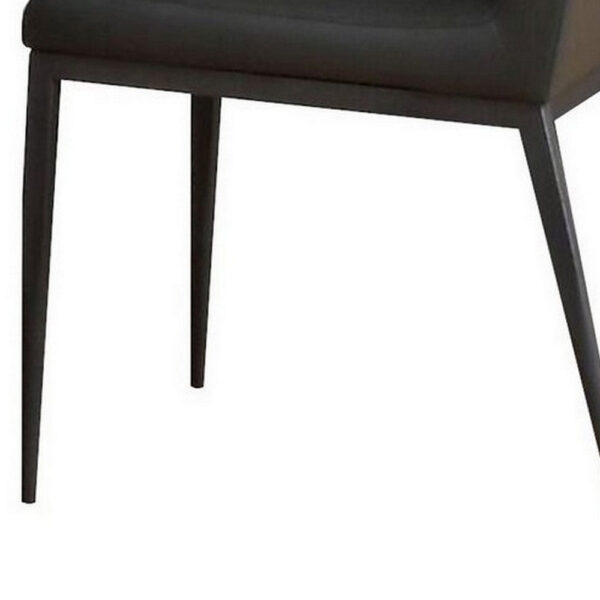 Chair with Faux Leather and Sleek Metal Legs, Gray