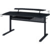 Gaming Table with USB Plugin and Headset Rack, Black