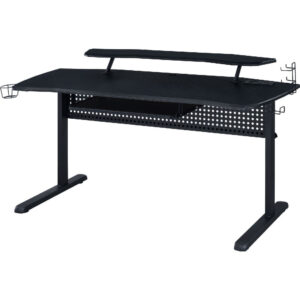 1502202669916d84b2888.jpeg Gaming Table with USB Plugin and Headset Rack, Black
