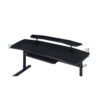 Gaming Table with USB Plugin and Headset Rack, Black