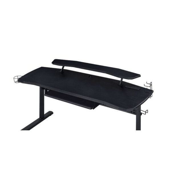 Gaming Table with USB Plugin and Headset Rack, Black