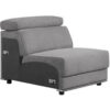 Fabric Upholstered Modular Armless Chair, Dark Gray