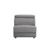 Fabric Upholstered Modular Armless Chair, Dark Gray