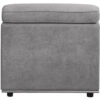 Fabric Upholstered Modular Armless Chair, Dark Gray