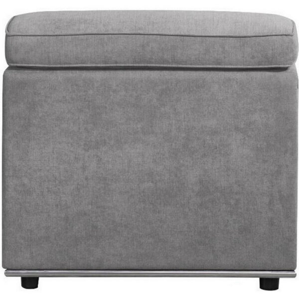 Fabric Upholstered Modular Armless Chair, Dark Gray