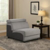 Fabric Upholstered Modular Armless Chair, Dark Gray