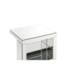 Accent Table with Mirrored Panels and C Shape, Silver