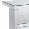 Accent Table with Mirrored Panels and C Shape, Silver
