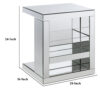Accent Table with Mirrored Panels and C Shape, Silver