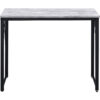 Writing Desk with V Shaped Accent and Distressed Look, White