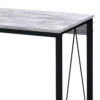 Writing Desk with V Shaped Accent and Distressed Look, White