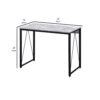 Writing Desk with V Shaped Accent and Distressed Look, White