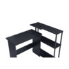 Writing Desk with L Shaped Design and 3 Tier Wooden Shelves, Black