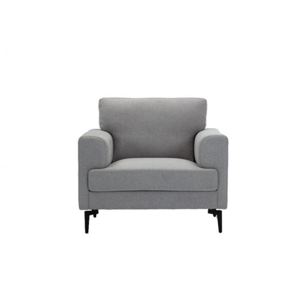 Chair with Fabric Upholstery and Sleek Metal Legs, Gray