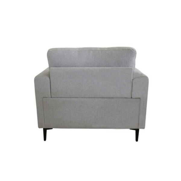 Chair with Fabric Upholstery and Sleek Metal Legs, Gray