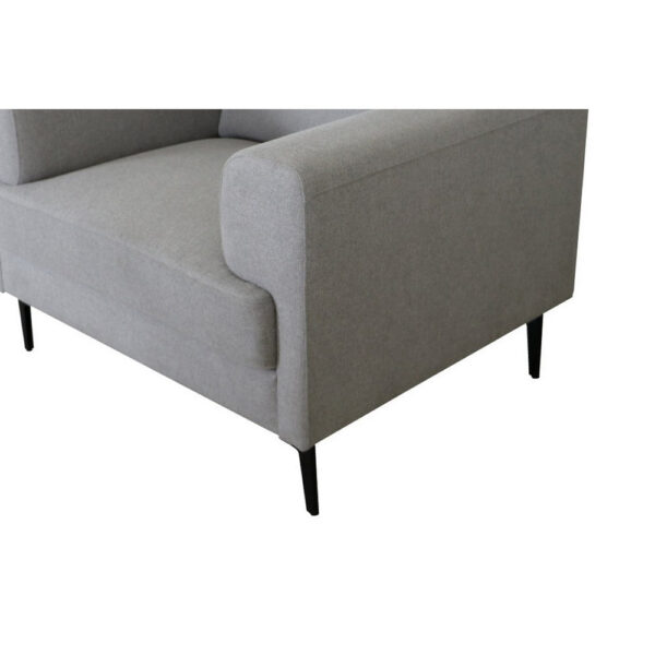 Chair with Fabric Upholstery and Sleek Metal Legs, Gray