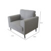 Chair with Fabric Upholstery and Sleek Metal Legs, Gray