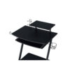 Gaming Desk with Metal Frame and Casters, Black