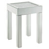 End Table with Faux Acrylic Diamond Top and Block Legs, Silver