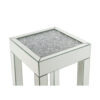 End Table with Faux Acrylic Diamond Top and Block Legs, Silver