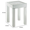 End Table with Faux Acrylic Diamond Top and Block Legs, Silver