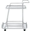 Clear Glass 2-Tier Serving Cart With Chrome Finish