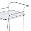 Clear Glass 2-Tier Serving Cart With Chrome Finish