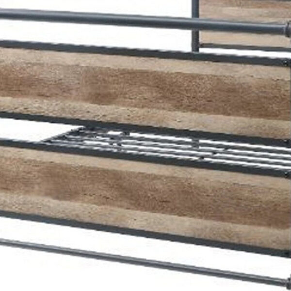 Metal Framed Full Bed, Brown and Gray