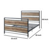 Metal Framed Full Bed, Brown and Gray