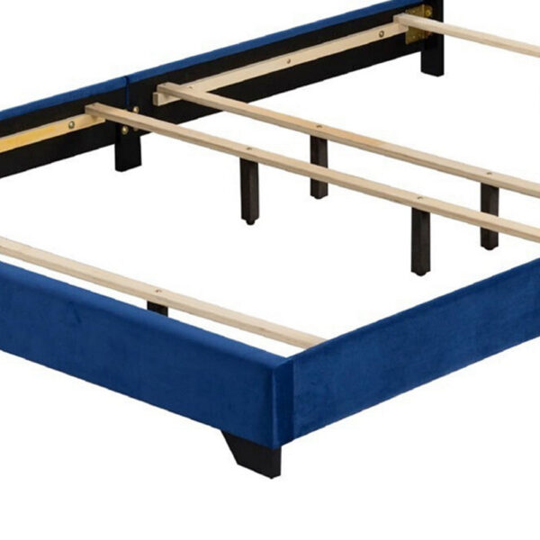 1502202669916f38b47a6.jpeg Queen Bed with Platform Style and Nailhead Trim, Blue