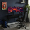 Gaming Table with USB-Port, Black