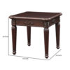 End Table with Traditional Style and Turned Legs, Espresso Brown