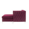 Chaise with Velvet Upholstery and Metal Legs, Red