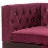 Chaise with Velvet Upholstery and Metal Legs, Red
